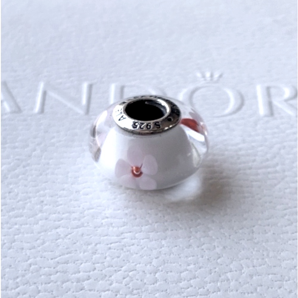 Pandora Moments Murano Glass Charm Sterling Silver-Retired - Picture 2 of 11
